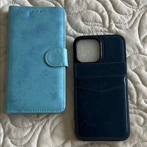 2  iphone 13 pro max cases Light Blue and Dark Blue